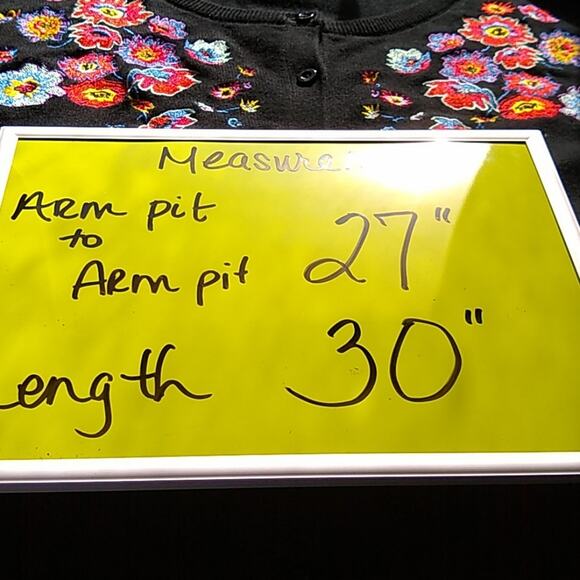 Jessica London Women's Size 26/28 black sweater with embroidery - Picture 7 of 9